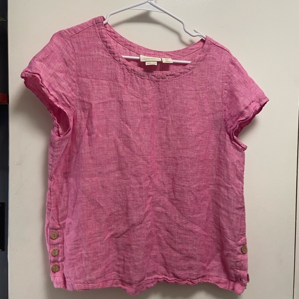 Cynthia Rowley Medium Pink Boxy Short Sleeve Tee